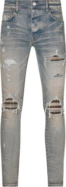 Amiri MX1 Neon Plaid Clay Indigo