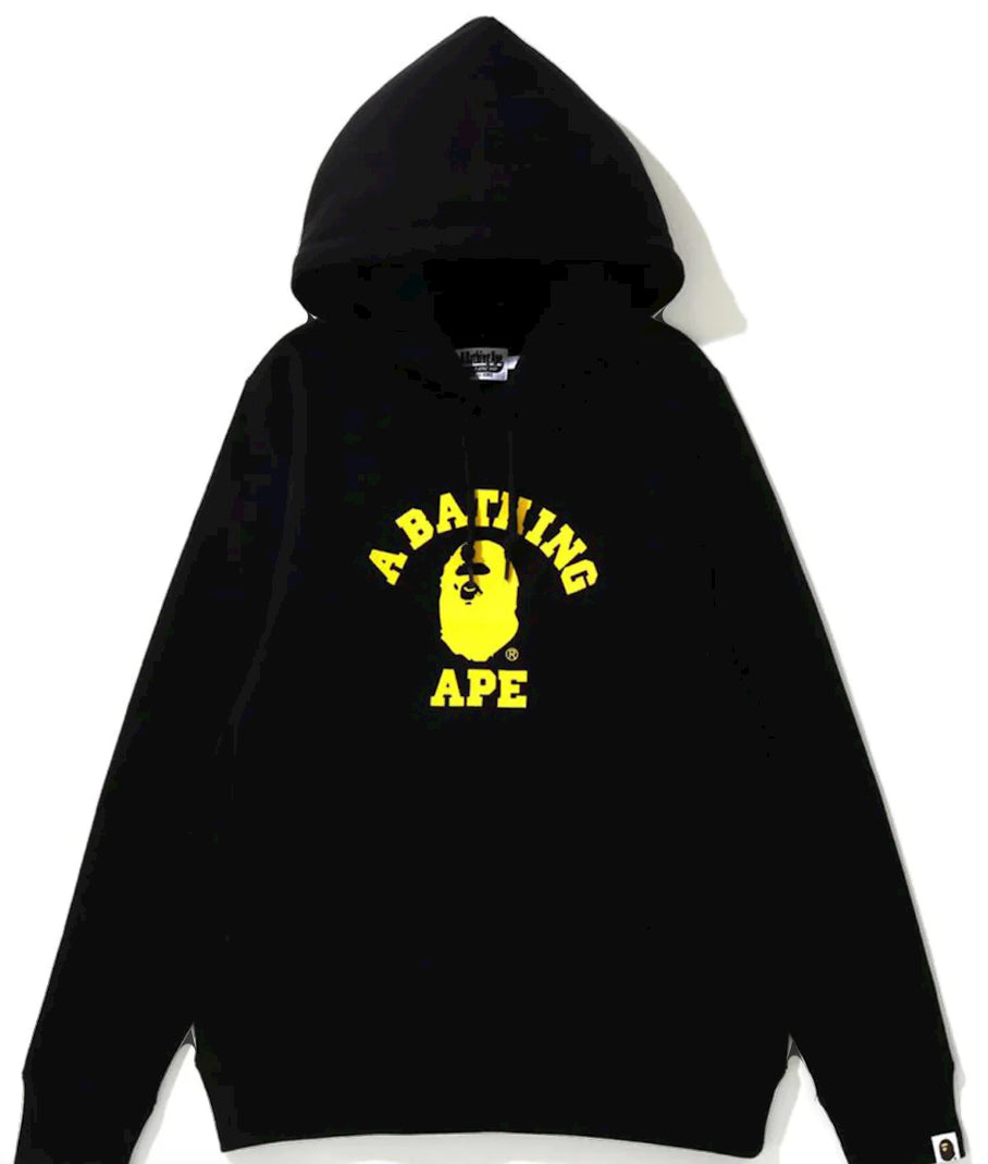 Bape College Pullover Hoodie -Black/Yellow