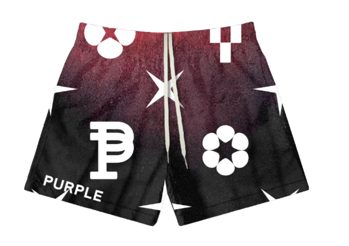 Purple All Round Black Beauty Monogram Bleach Short