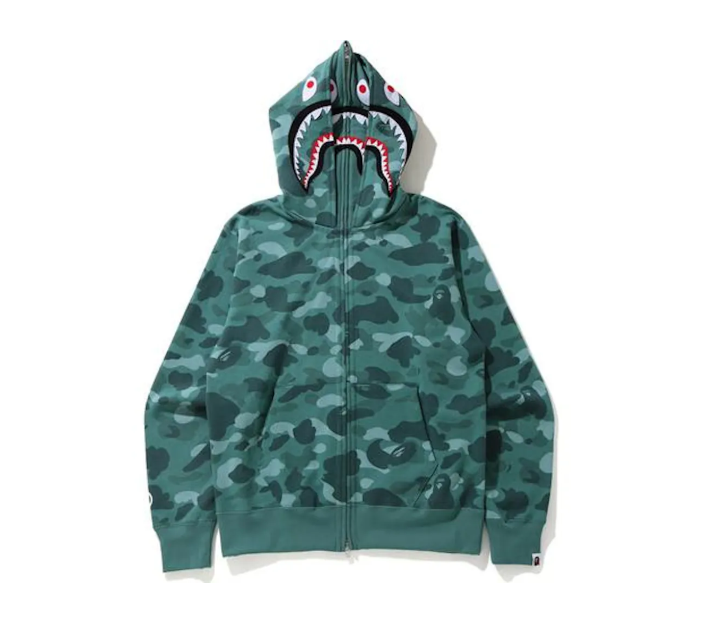 Bape Camo Shark Wide Double Zip-up Teal