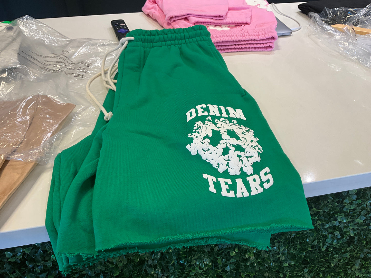 Denim Tears University Sweat Short Green