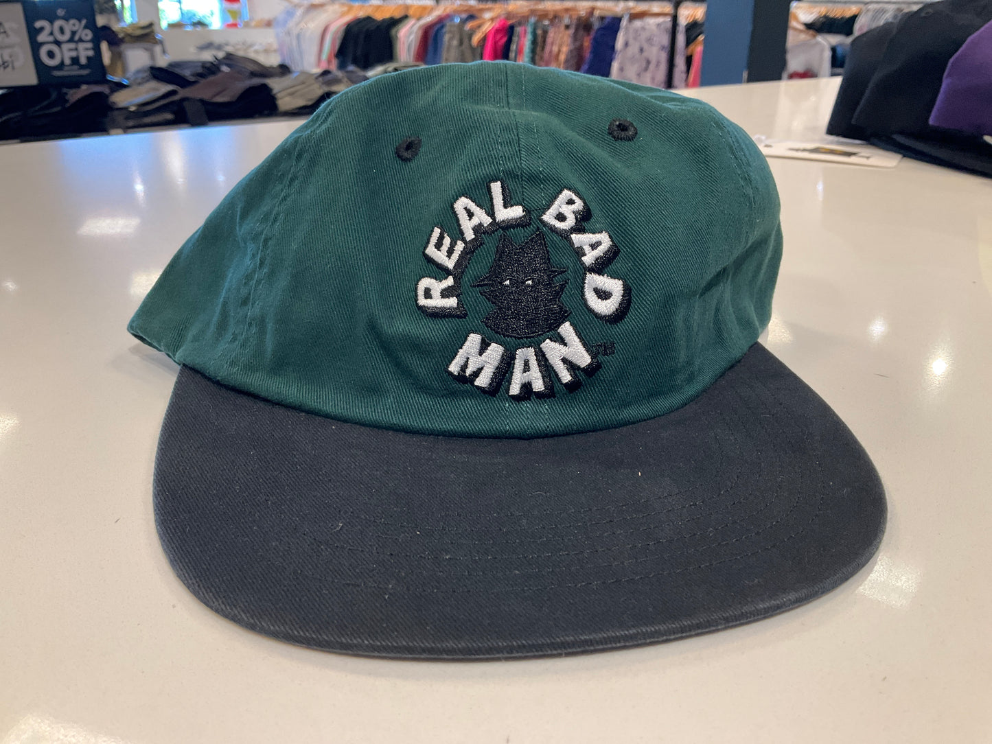 Real Bad Man Circular logo SnapBack Hat Green/Black