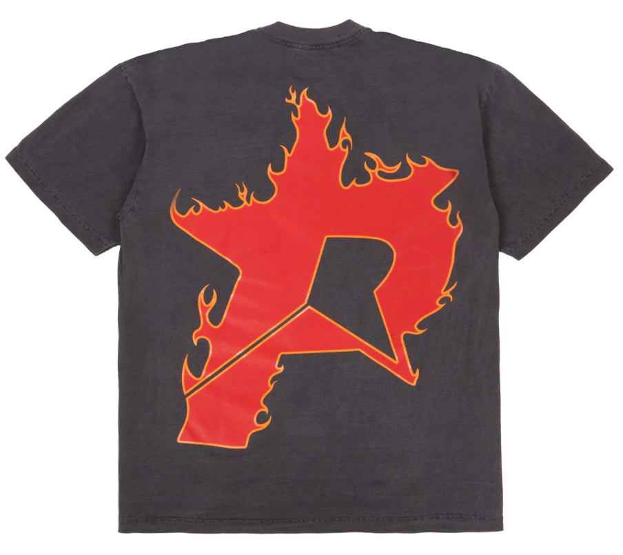 Pieces P Star Tee Black Orange