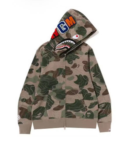 BAPE Layered Line Full Zip Hoodie Camo