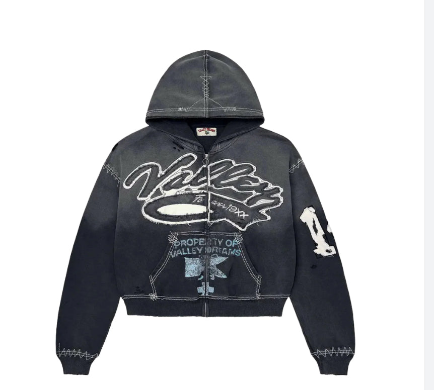 Vale Valley Forever Religion Washed Black Zip Up