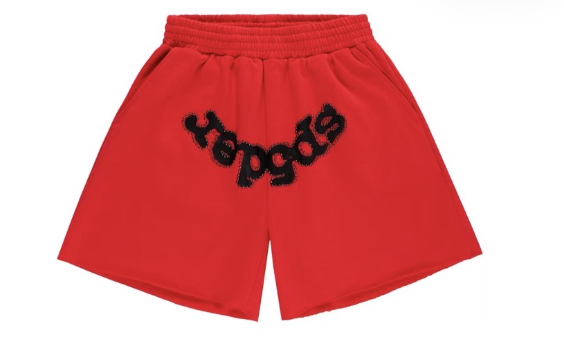 Sp5der OG Red Studded Sweatshort
