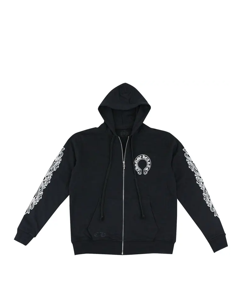 Chrome Hearts Horseshoe Floral Cross Sleeve Zip