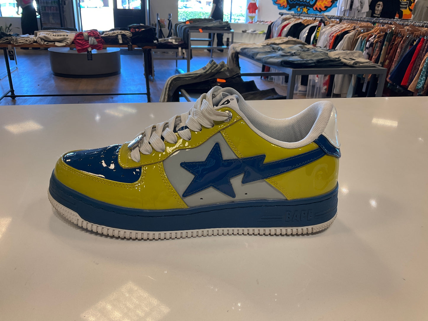 A Bathing Ape Bape Sta Nostalgic Blue Yellow *USED*