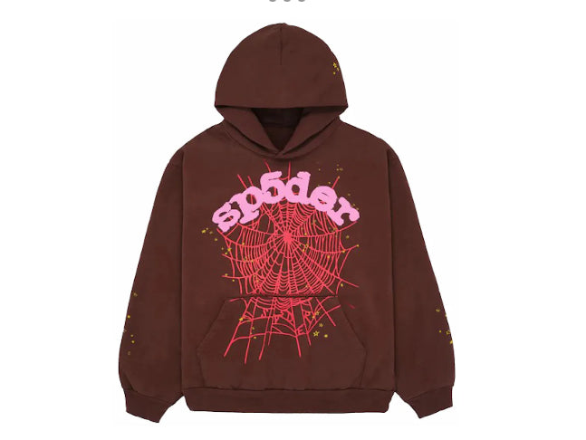 Sp5der Worldwide Web Hoodie Brown