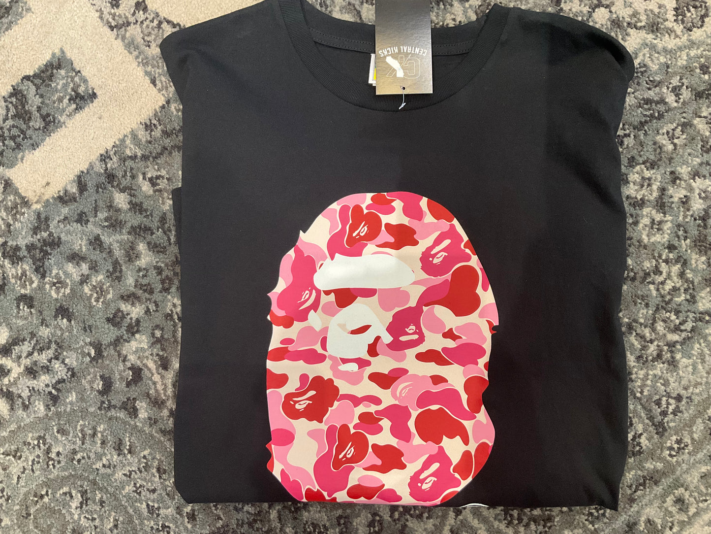 Bape Pink Ape Tee Black