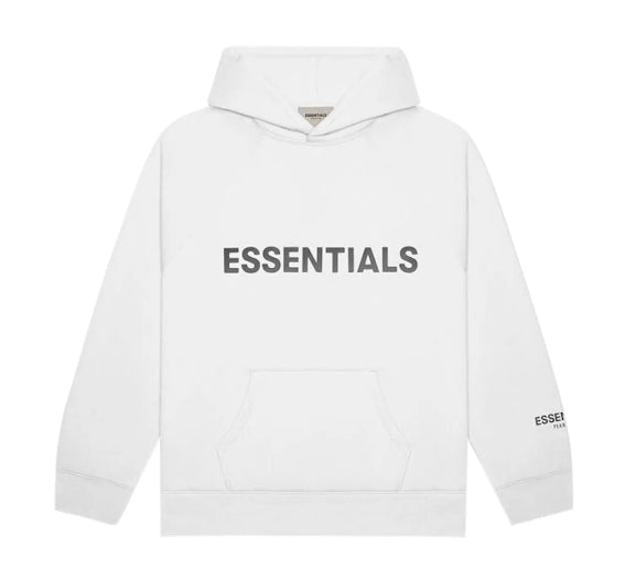 Essentials SS20 Hoodie Appliqué Logo White