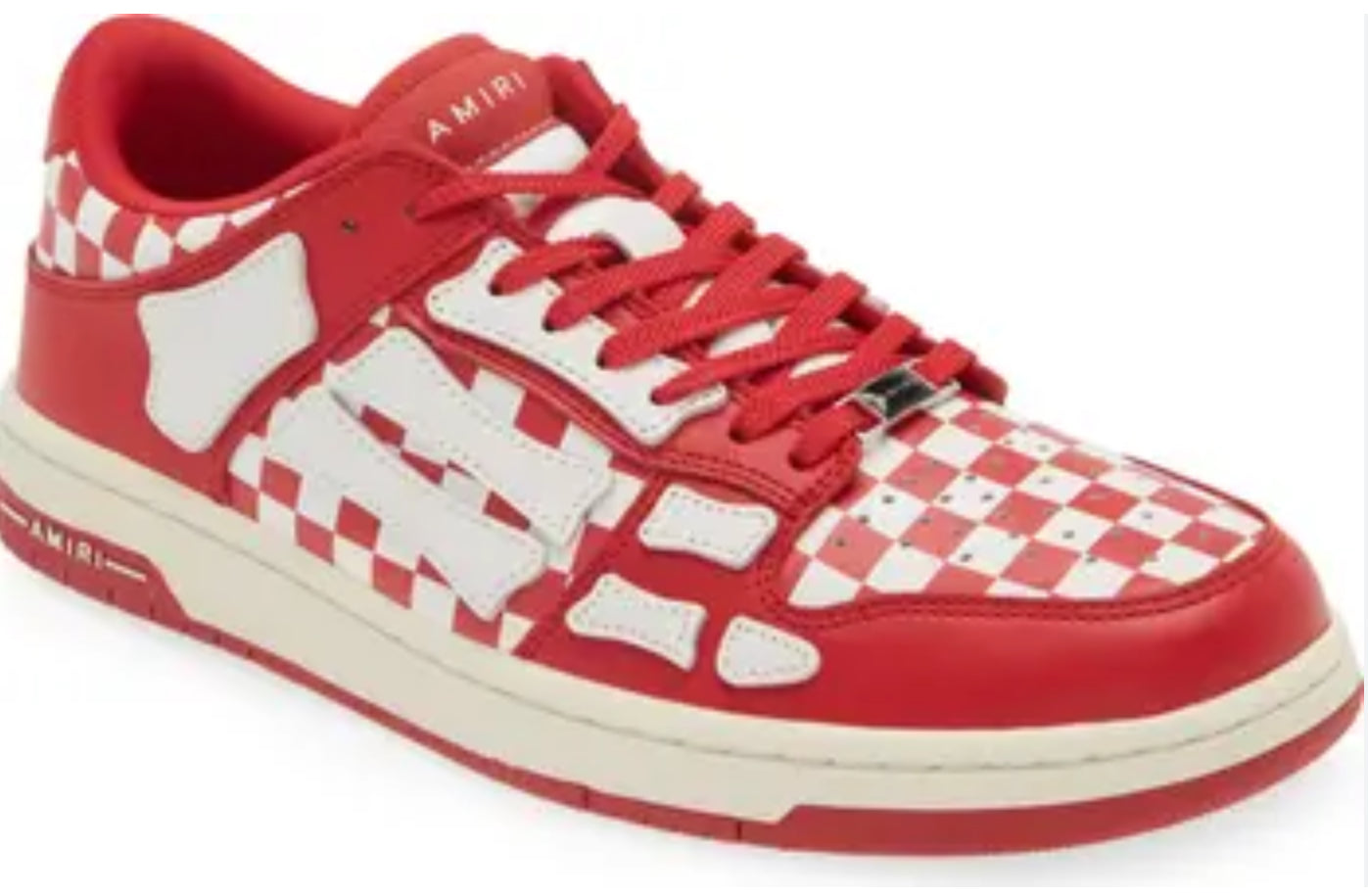 Amiri Red Checkered Skel-Top Low