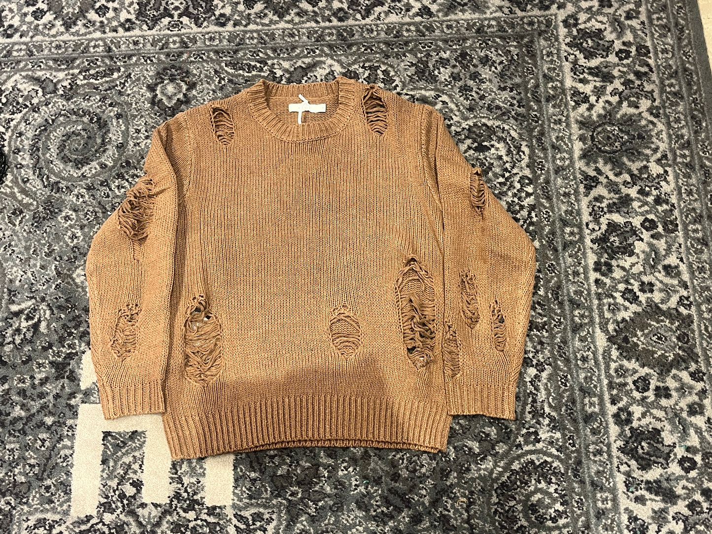 Distressed Sweater Brown