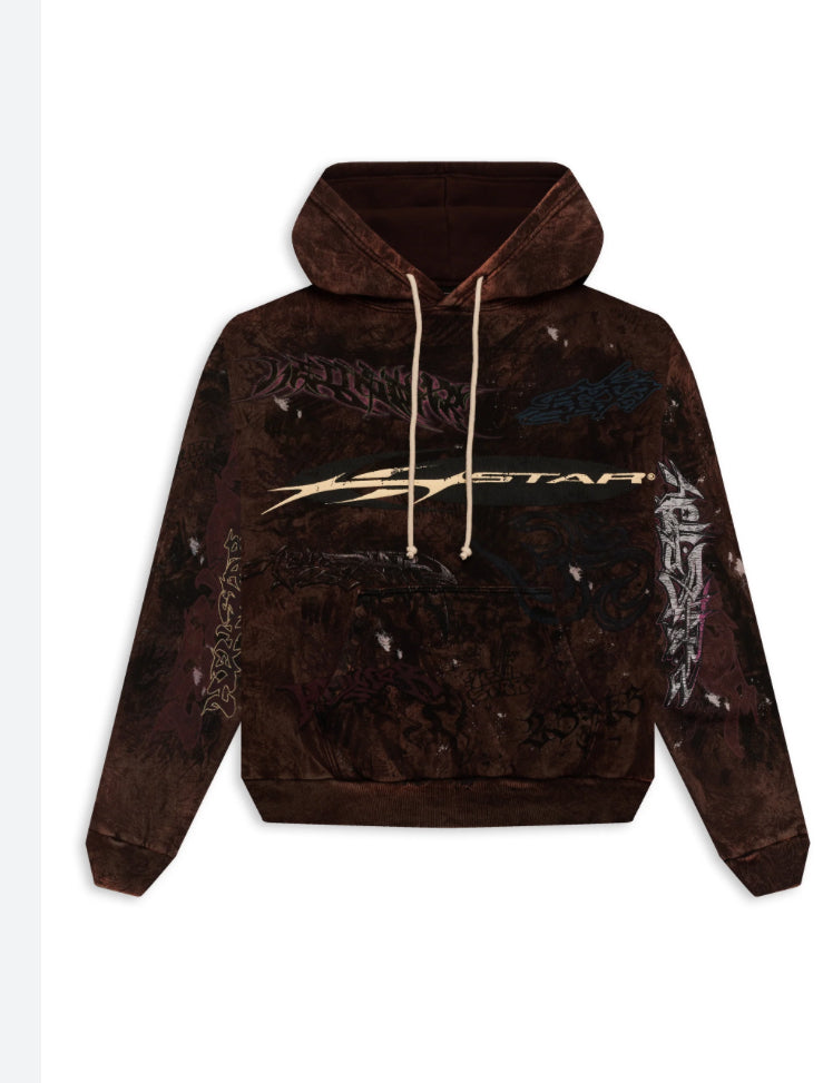 Hellstar Graffiti Hoodie Brown