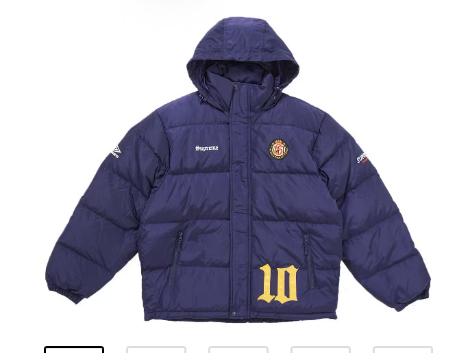 Supreme Umbro Down Navy Puffer Jacket