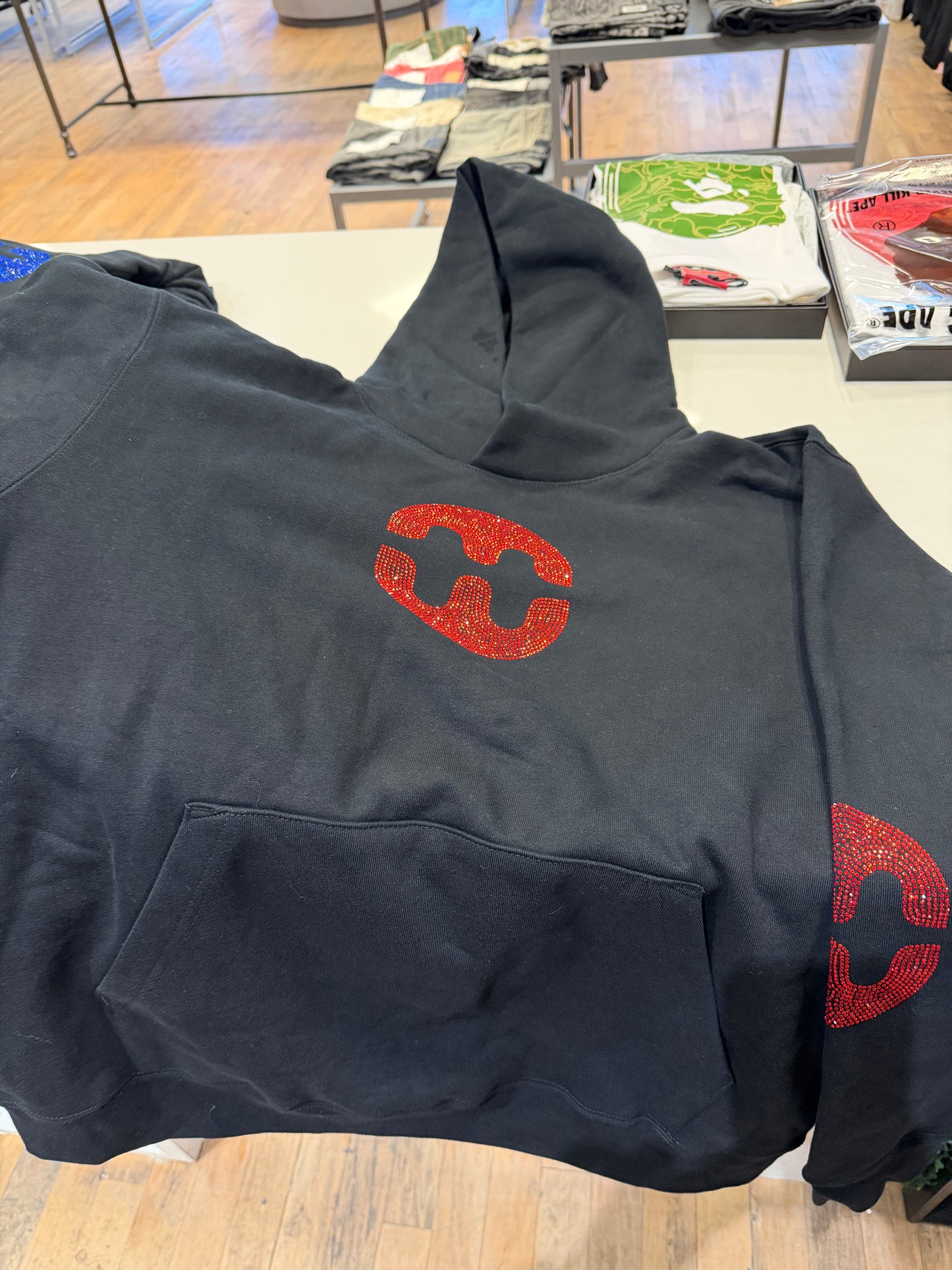 Halfway Home Red Rhinestone Hoodie
