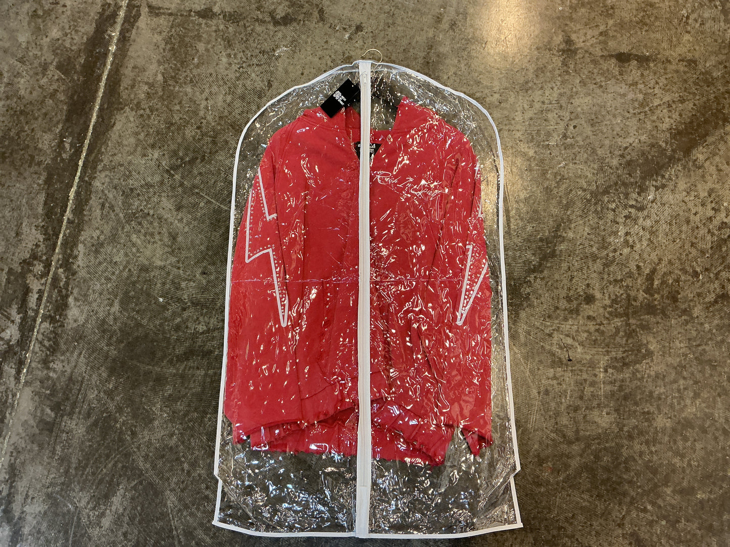 RIS Red Terry cloth crop arm Hoodie