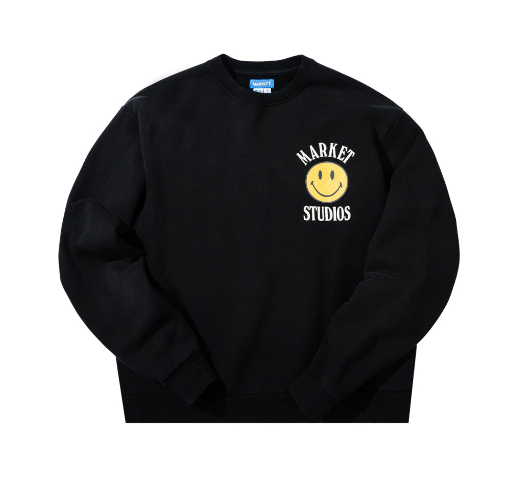 Market Smiley Lockup Crewneck Black