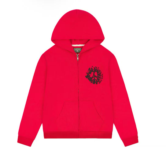 Denim Tears Red University Zip Hoodie