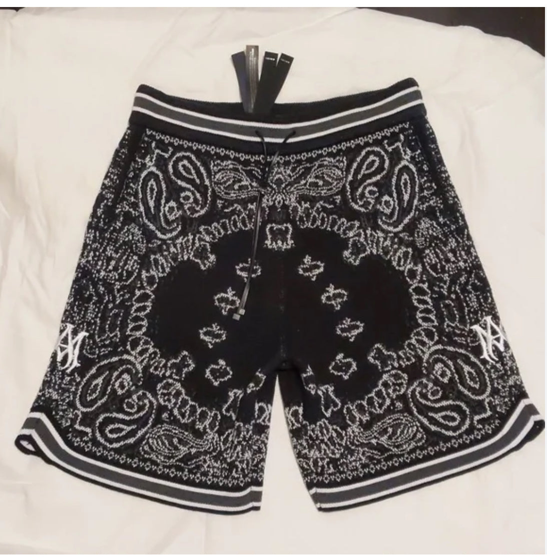 Mike Amiri Black Bandanna Shorts