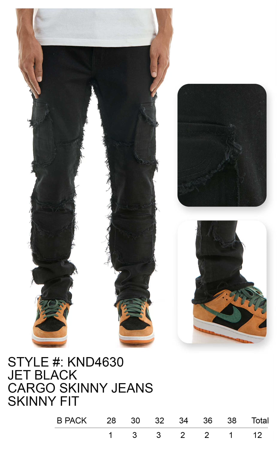 KDNK Jeans Skinny Flare(Black)