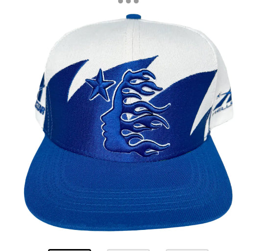 Hellstar Shark Teeth Snapback White /Royal Blue