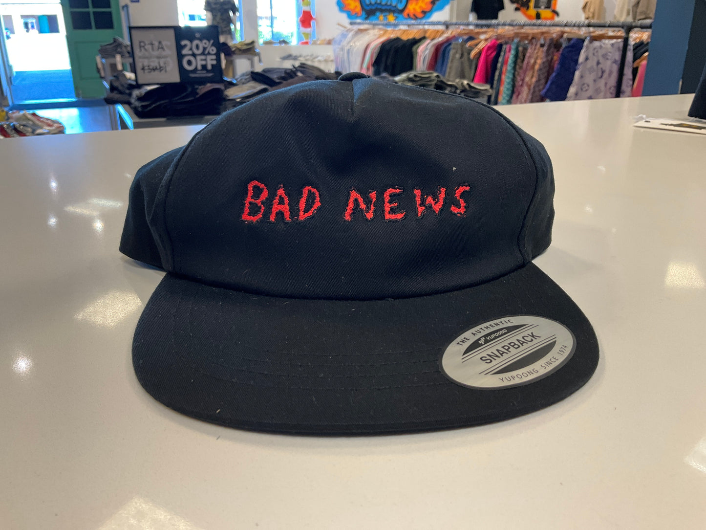 Real Bad Man Bad News SnapBack Hat Black