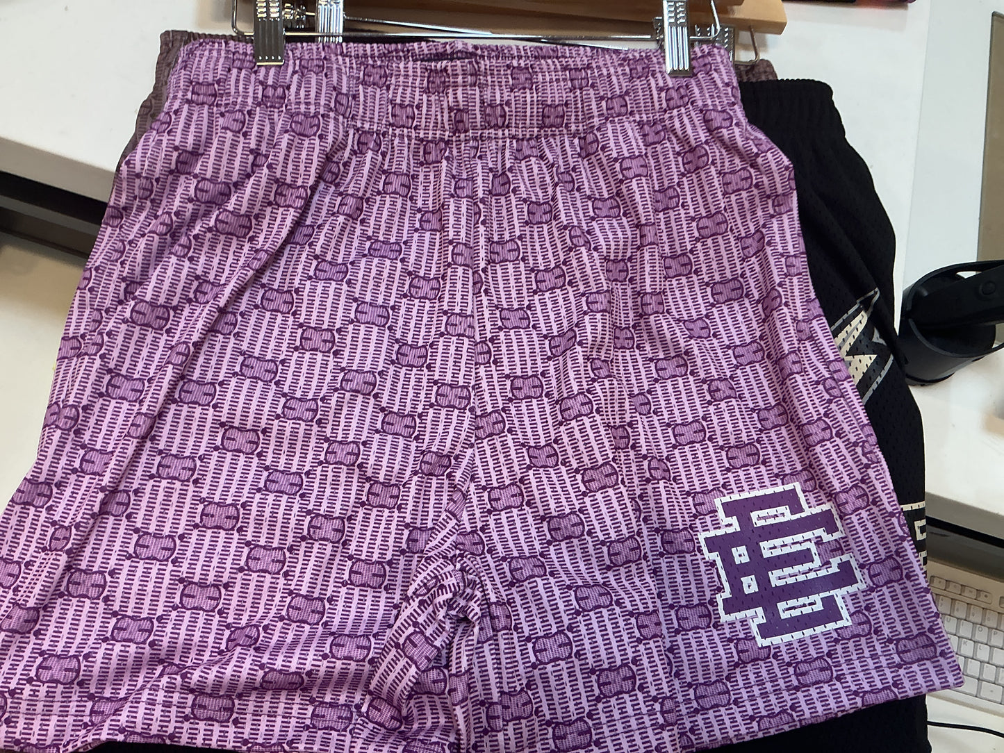 EE Monogram Print Basic Shorts