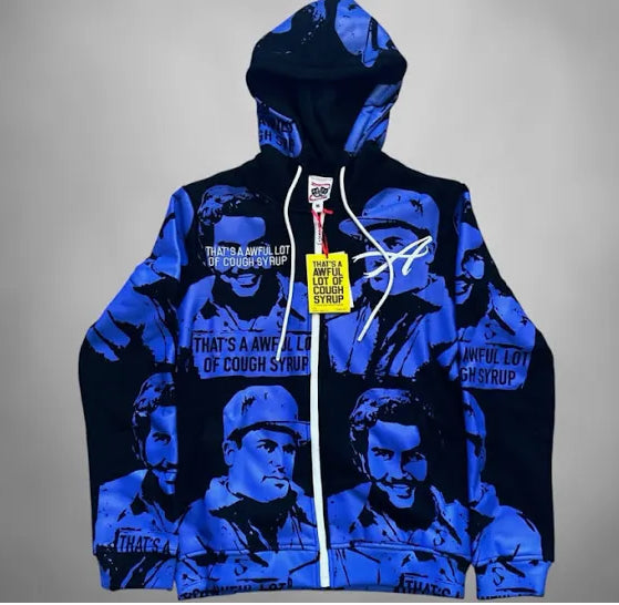 Asaali x That’s A Awful Lot of Cough Syrup Zip Hoodie Blue