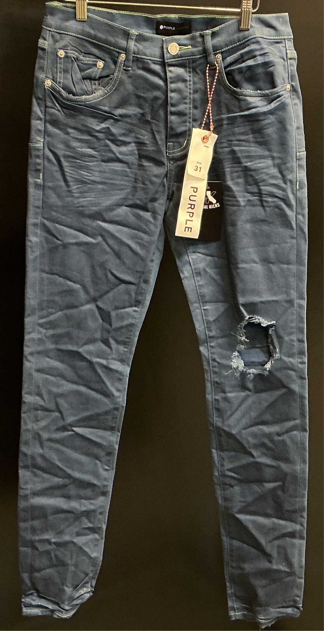 Purple Brand Navy Waxed Jeans