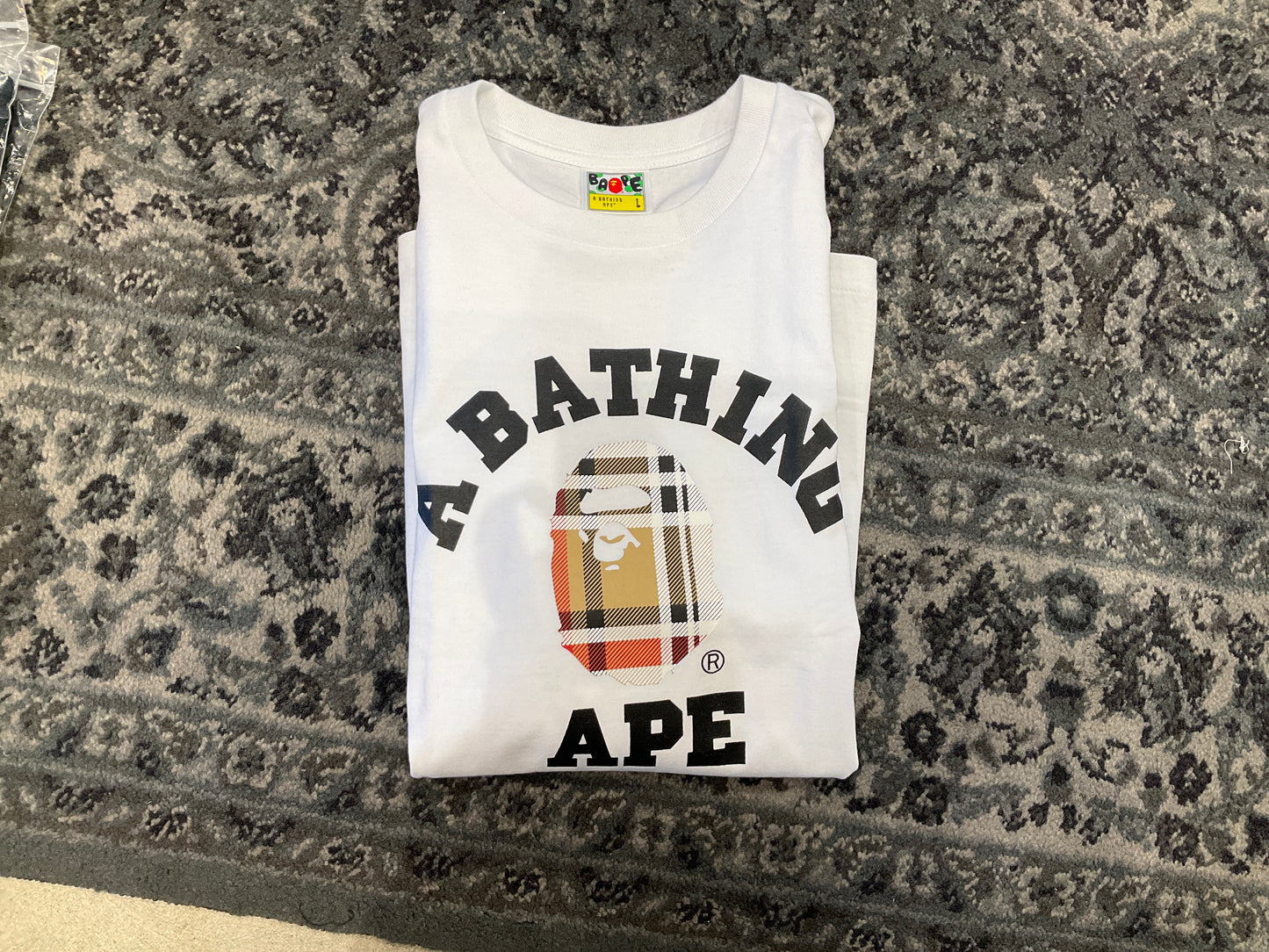 Bape Plaid ABC White Tee