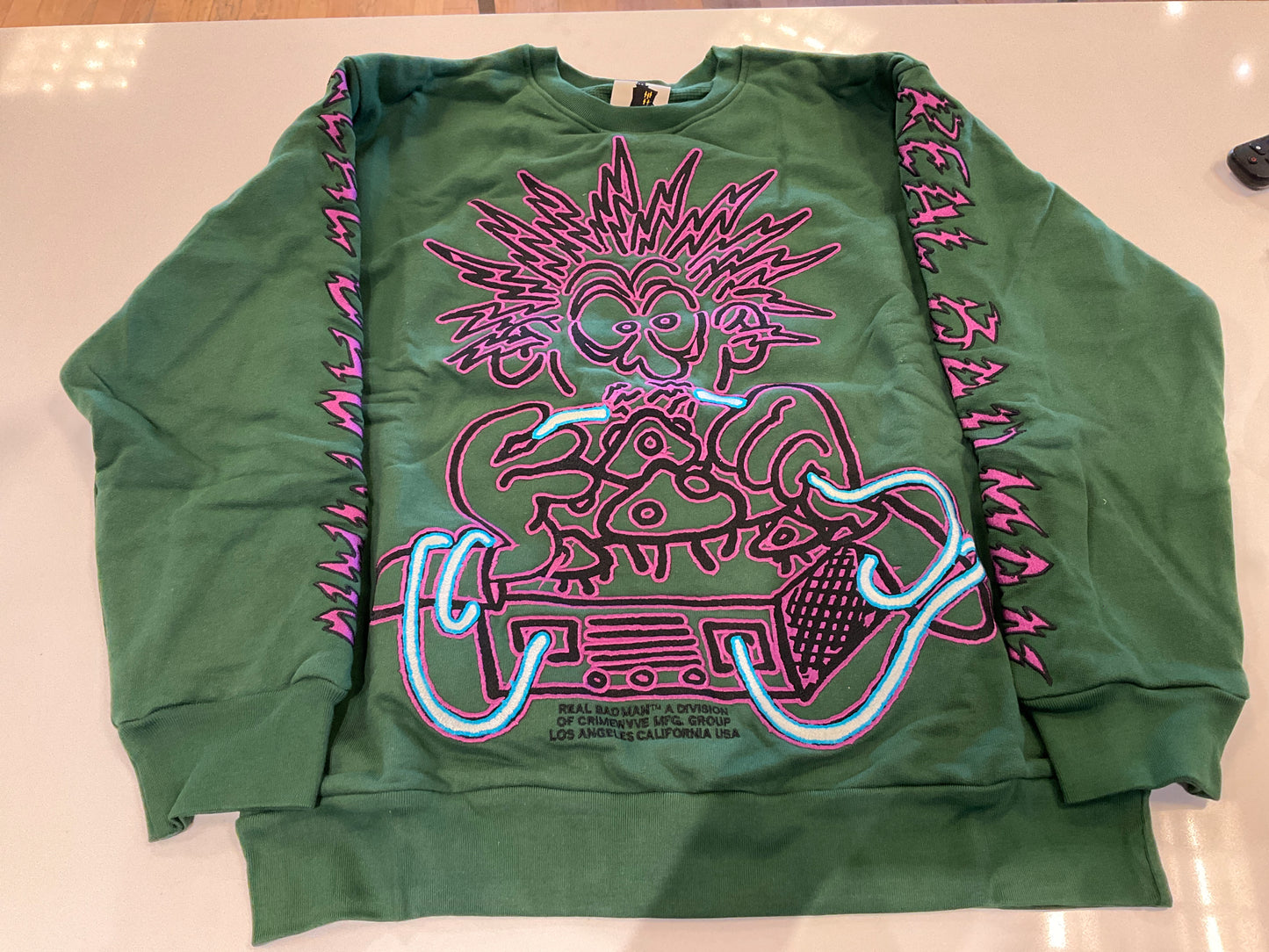 Real Bad Man Electrified Crewneck Green