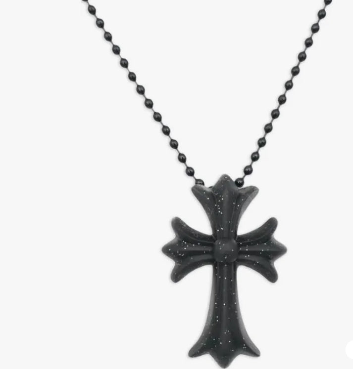 Chrome Hearts Cross Pendant Ball Chain Necklace