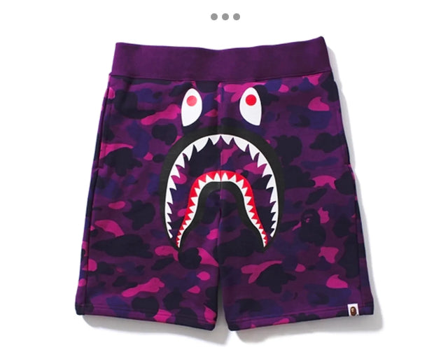 Bape Purple Camo Shark Sweat Short