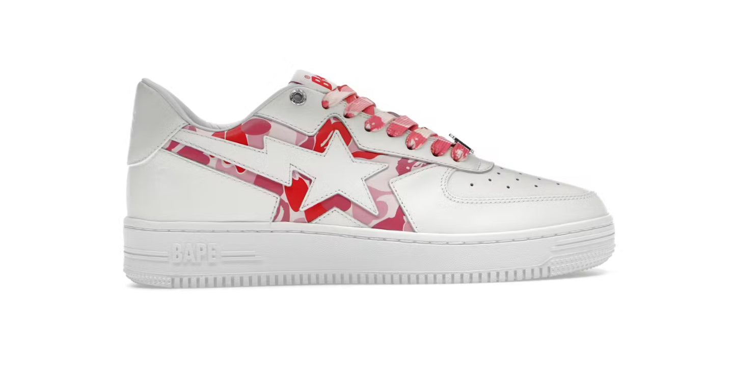 Bapesta Pink And White camo