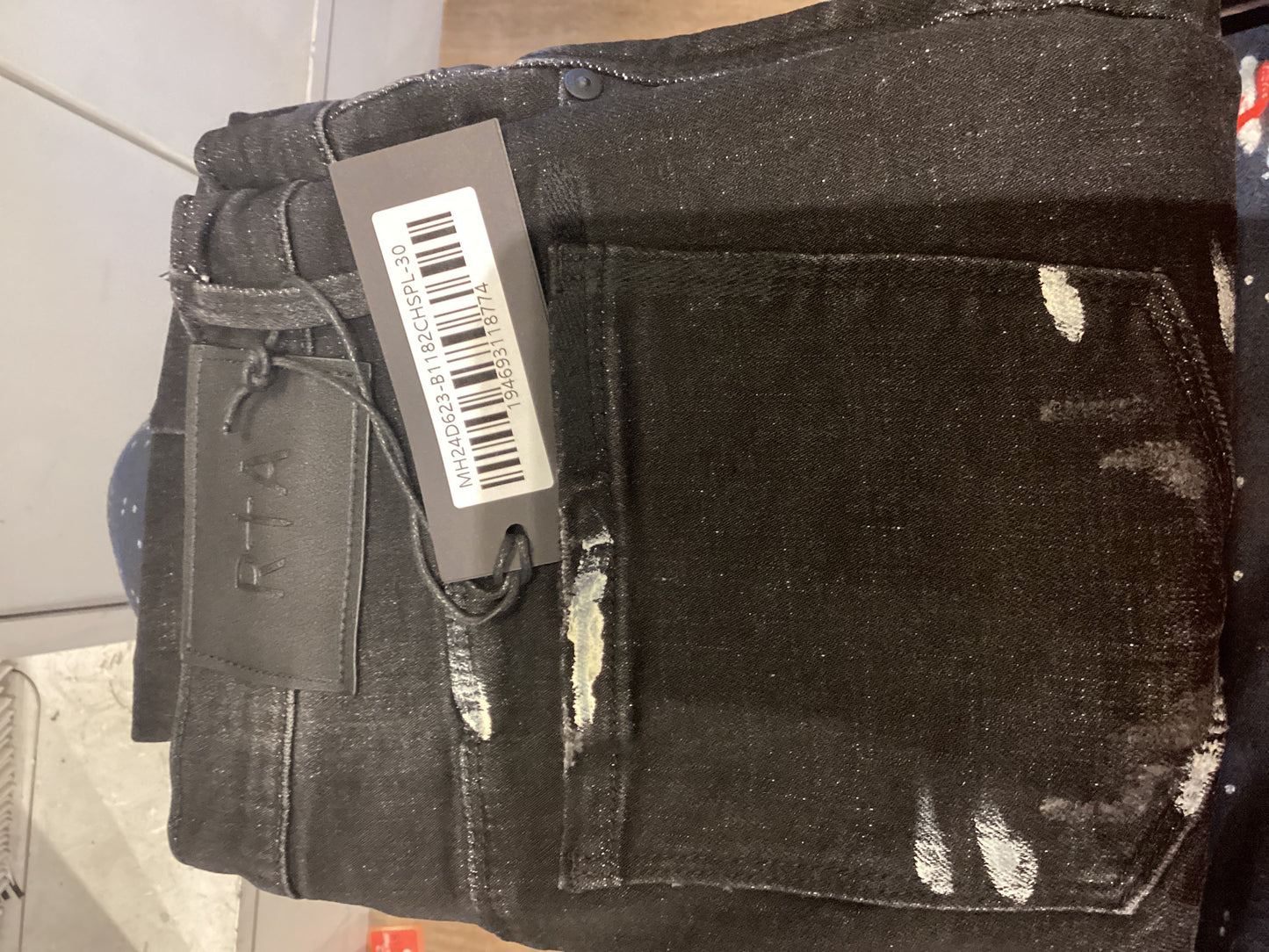 RTA White Paint Splatter Black Jean