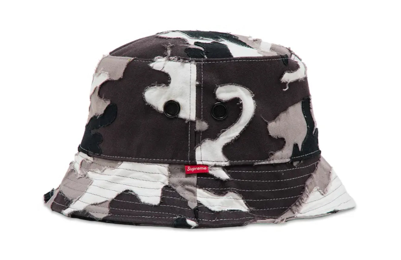 Supreme White & Black Camo Bucket Hat