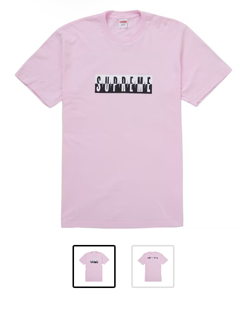 Supreme split Logo Tee Pink