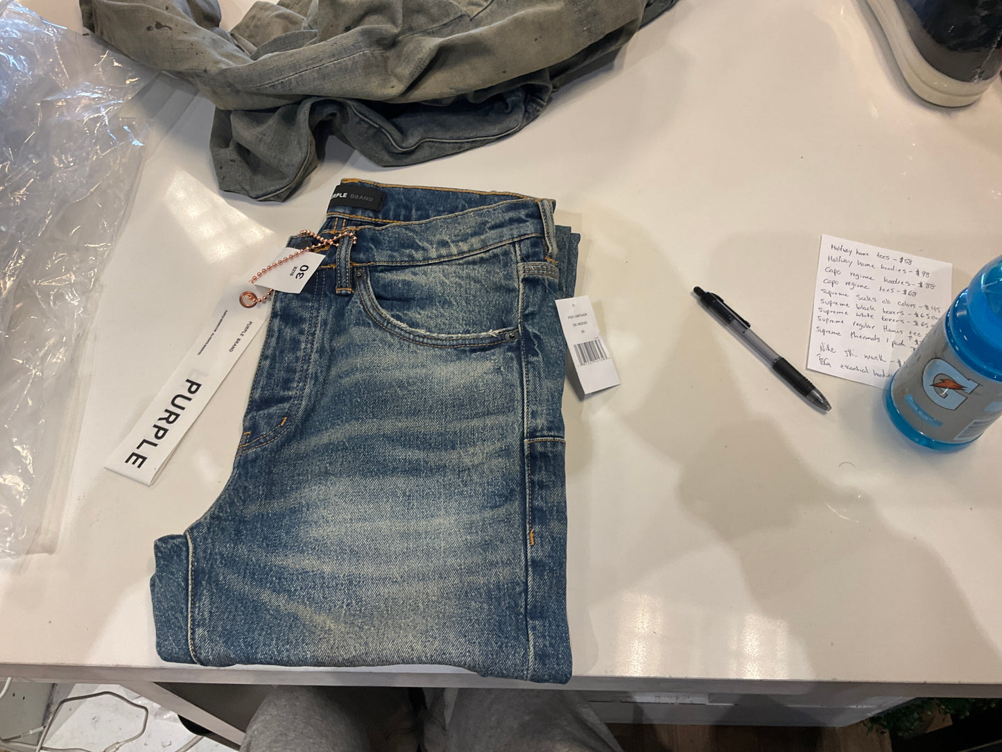 Purple Skinny 9 to 5 dark indigo