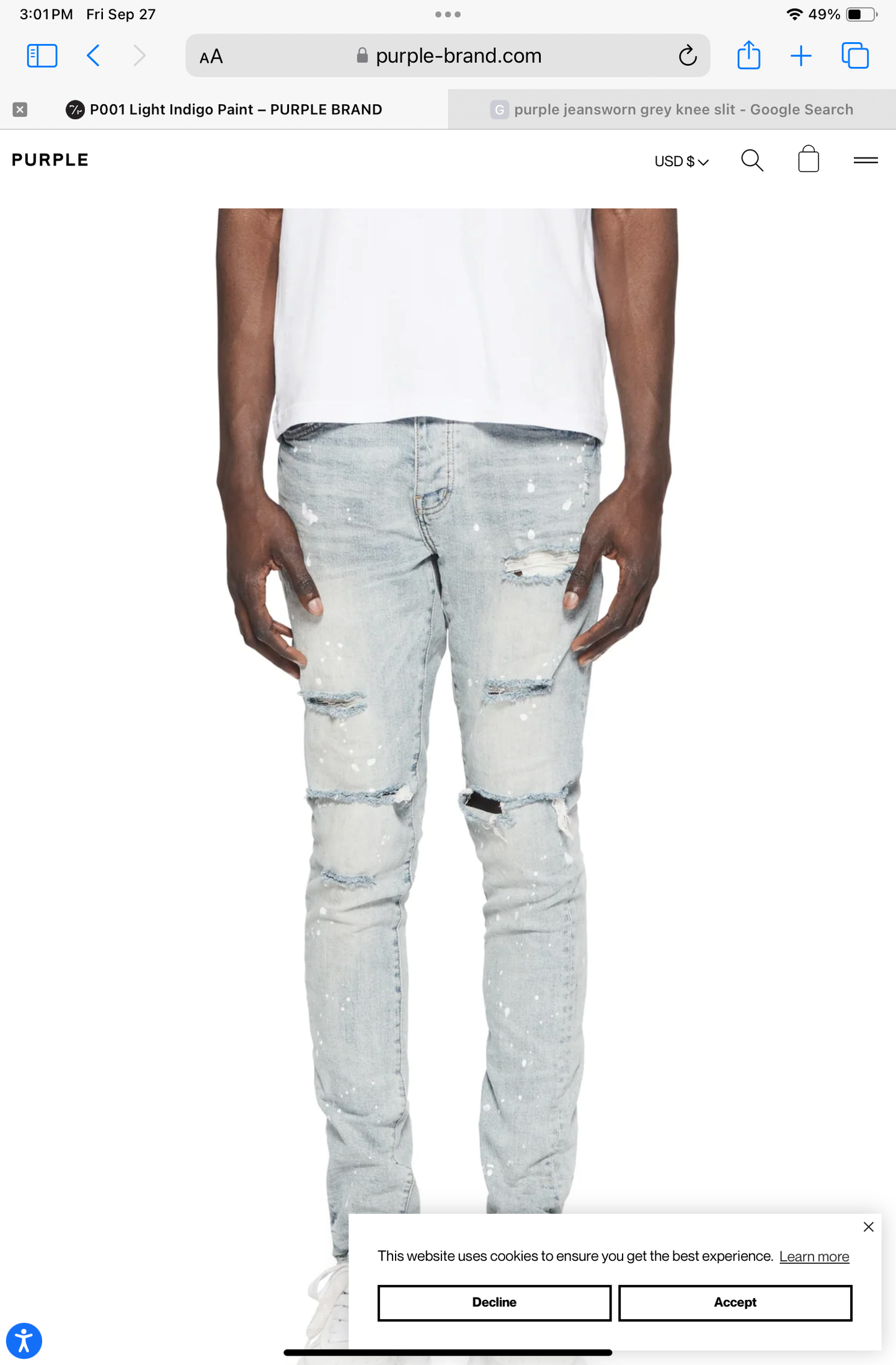 PURPLE JEANS LIGHT INDIGO PAINT