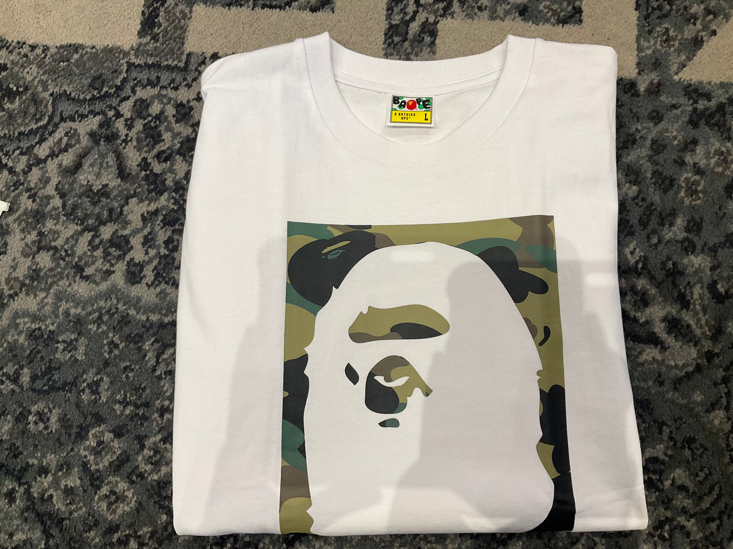 Bape Box Camo Ape Tee White