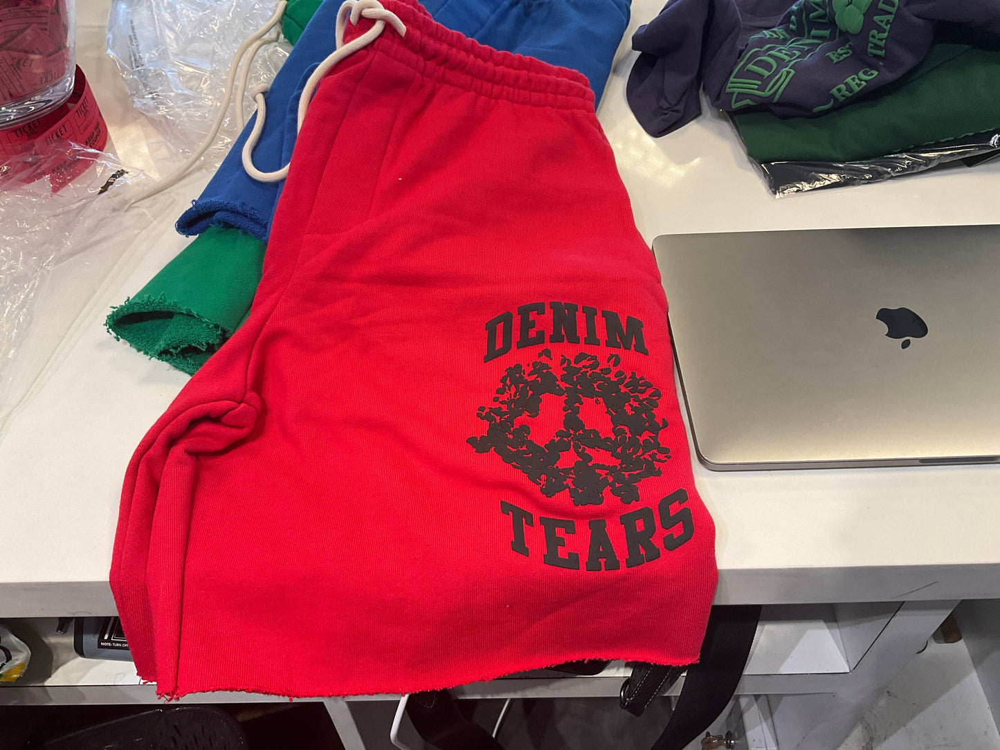 Denim Tears University Sweat Short Red