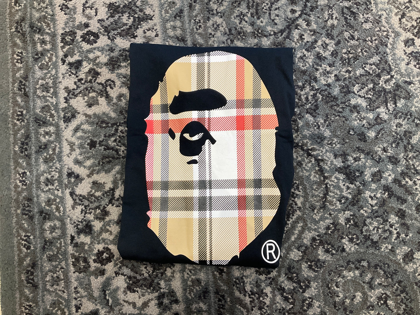 Bape Big Ape Plaid Black Tee