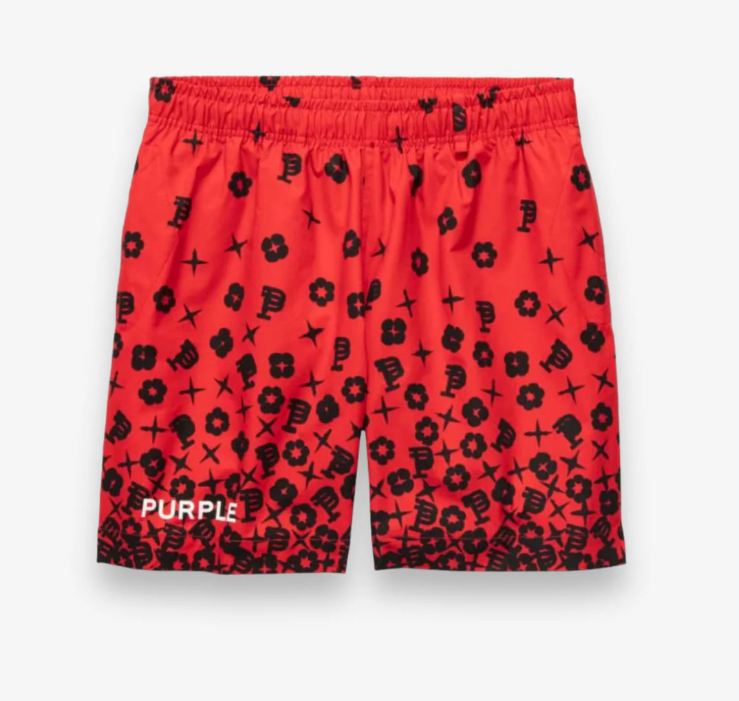 Purple All Round High Risk Red Scattered Monogram Short