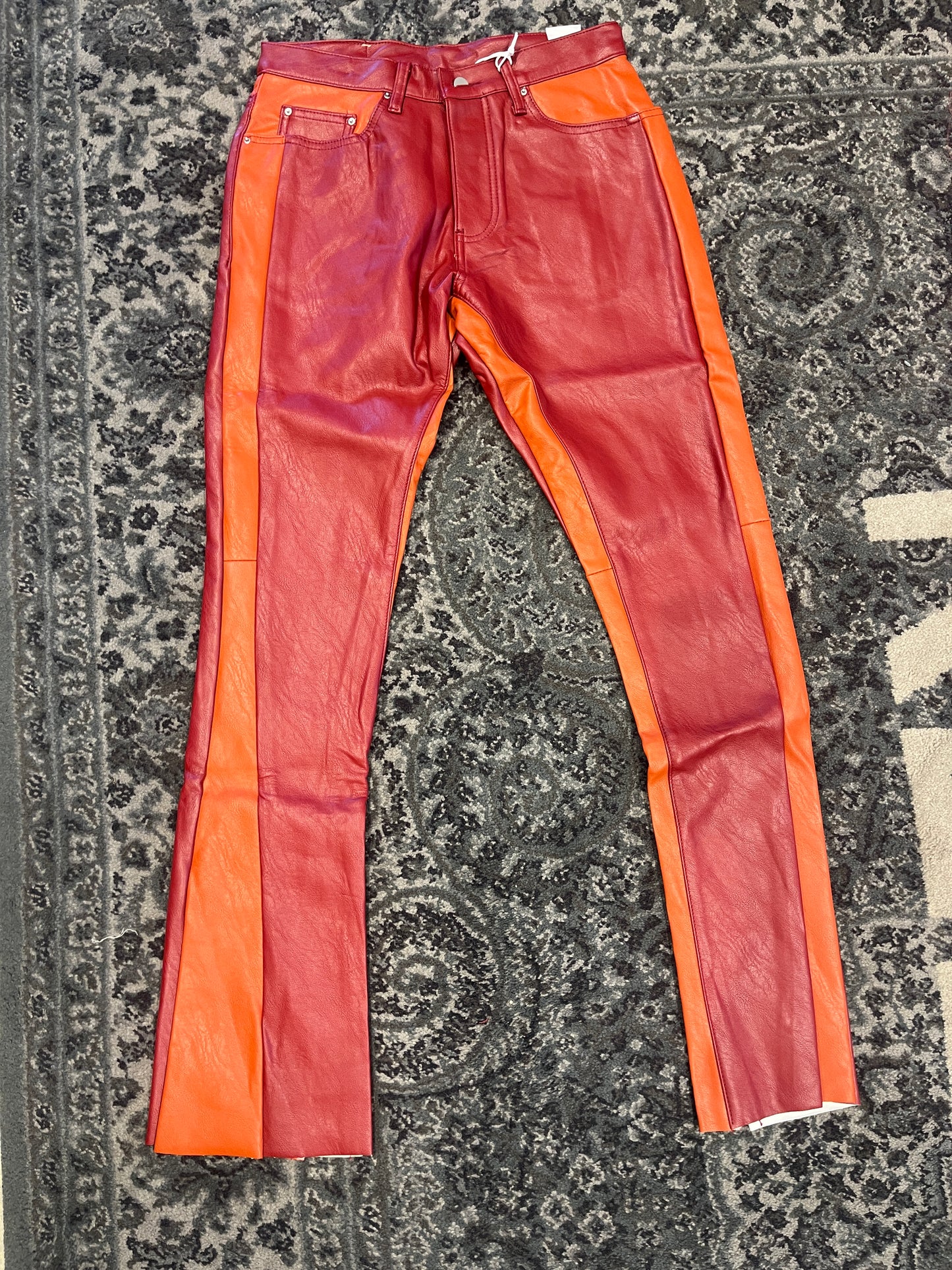 B518 Leather Flare Pants