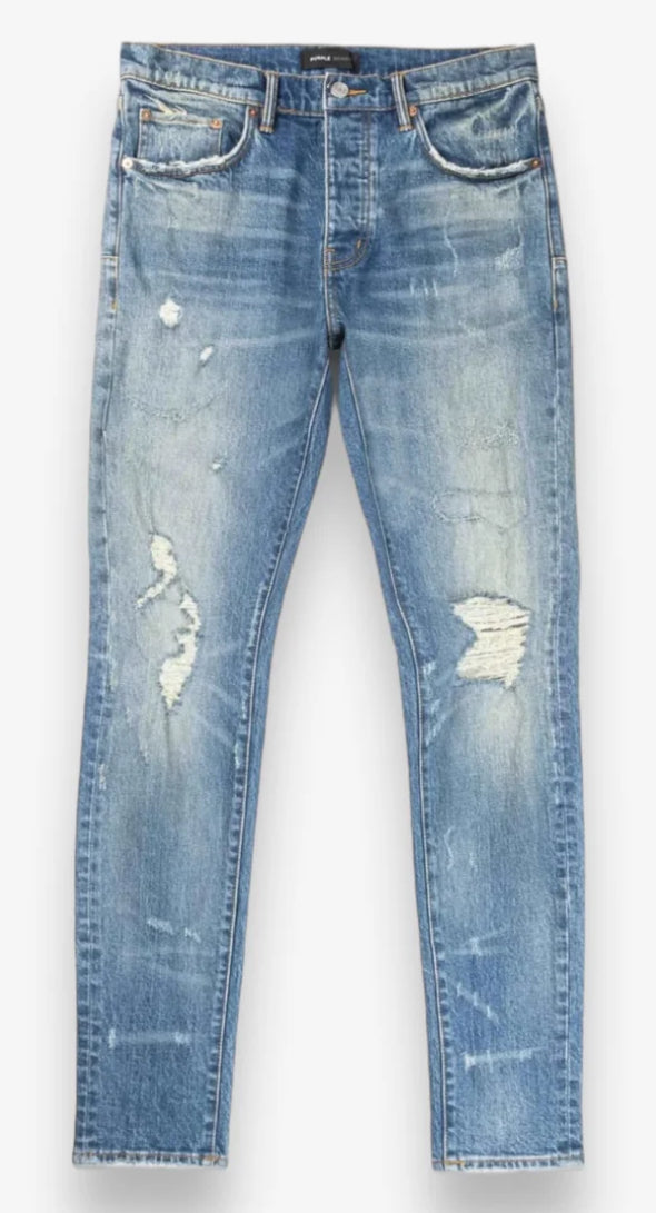 Purple Brand Thrashed Mid Indigo Jeans