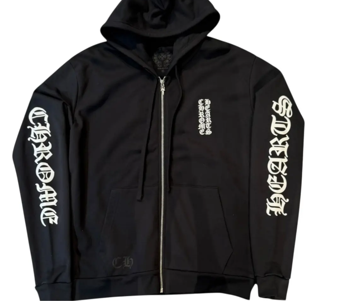 Chrome Hearts Vertical Logo Black Zip