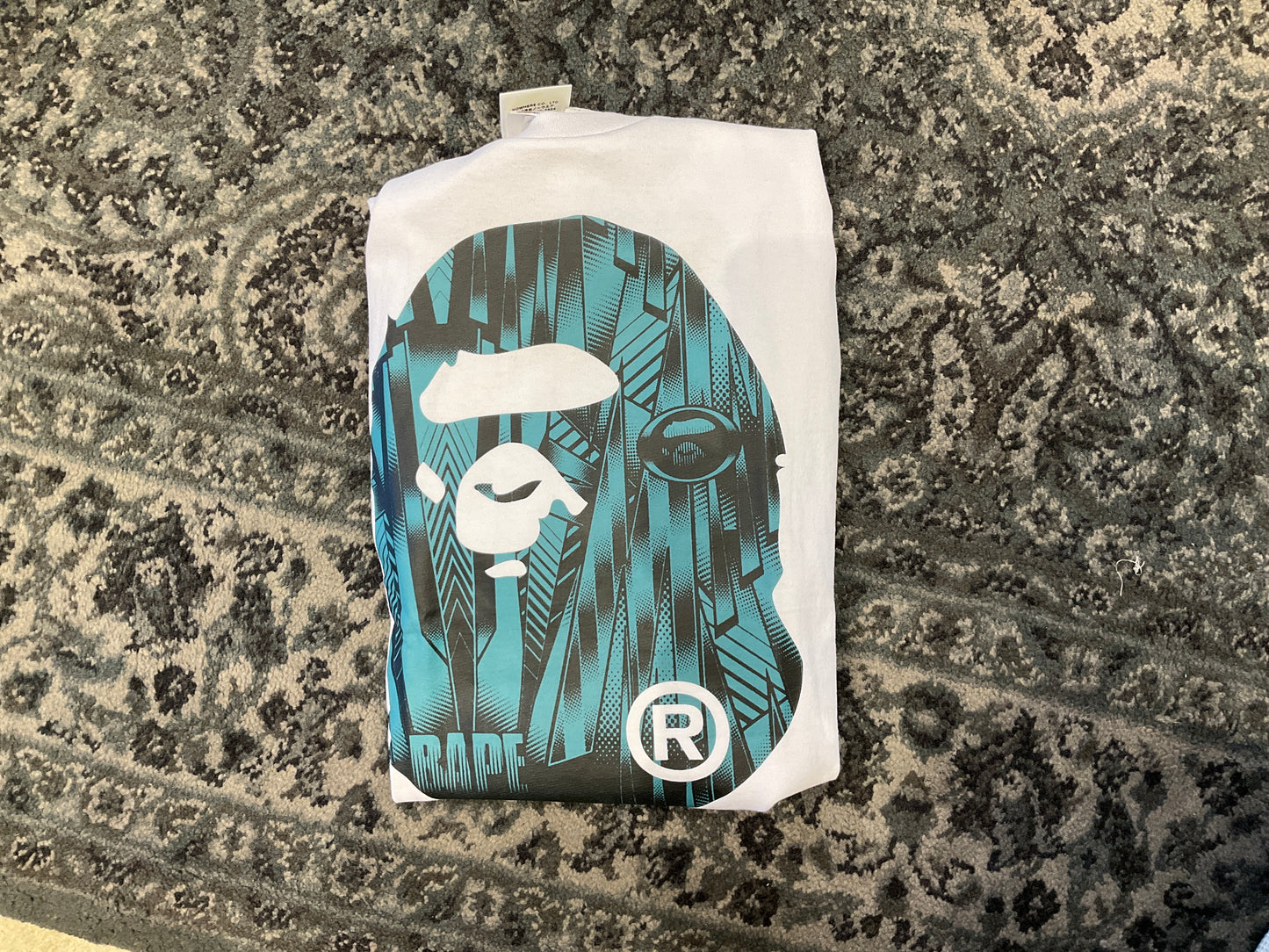 Bape Blue Thorn White tee
