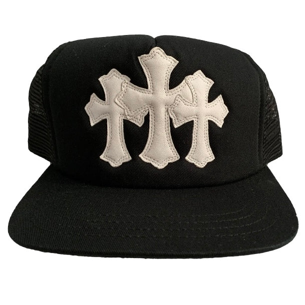 Chrome Hearts Hat 3 Crosses Blk/Wht