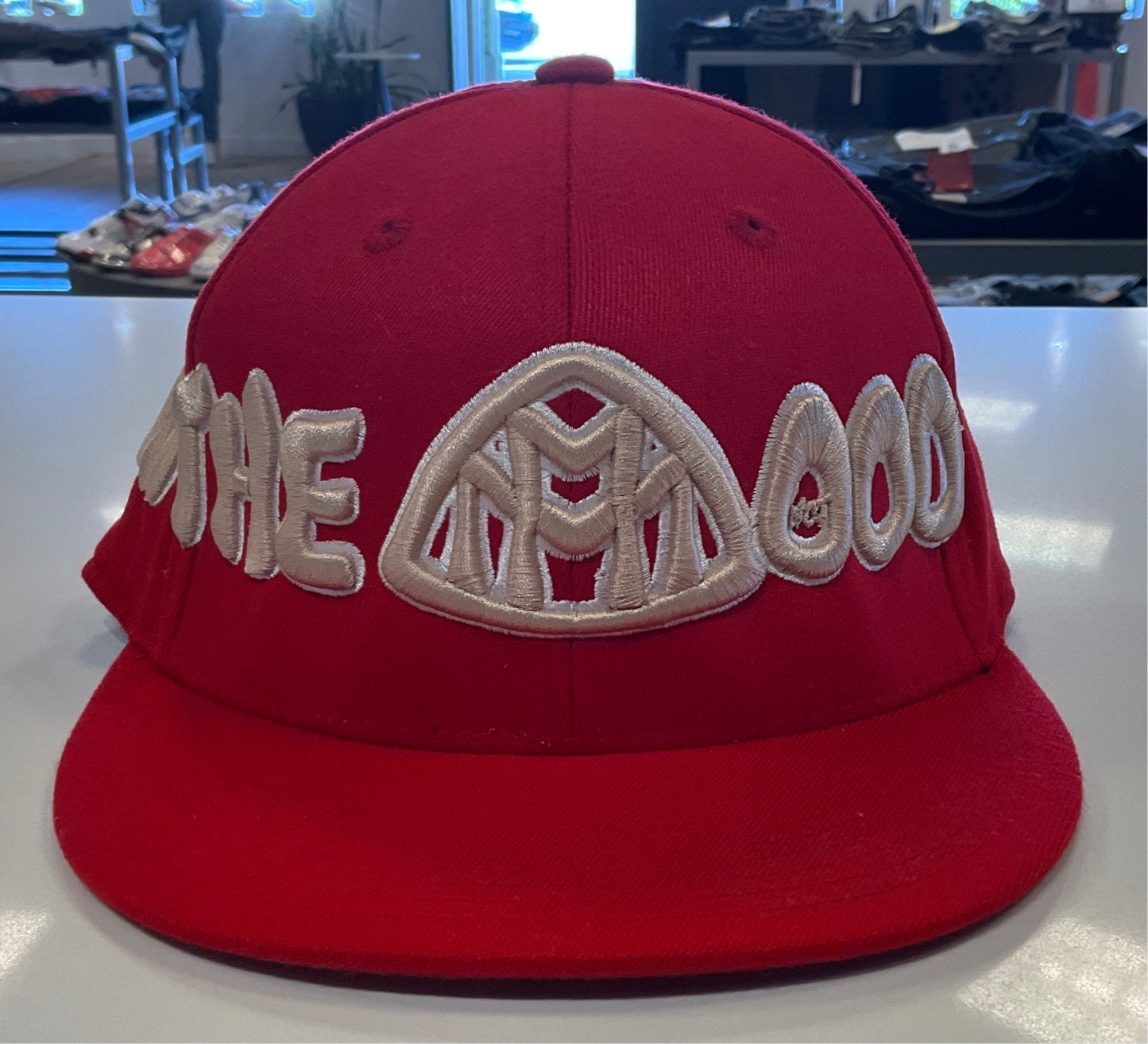 Not In The Mood Hat Red and Gold